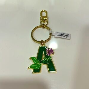 Disney little mermaid keychain, A initial.